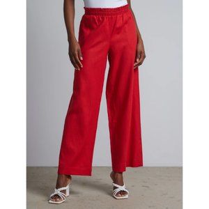NWT NY&Co. Linen-Blend Smocked-Waist Wide-Leg Pant